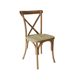 Stackable restaurant events dining wood grain resin cross back chair