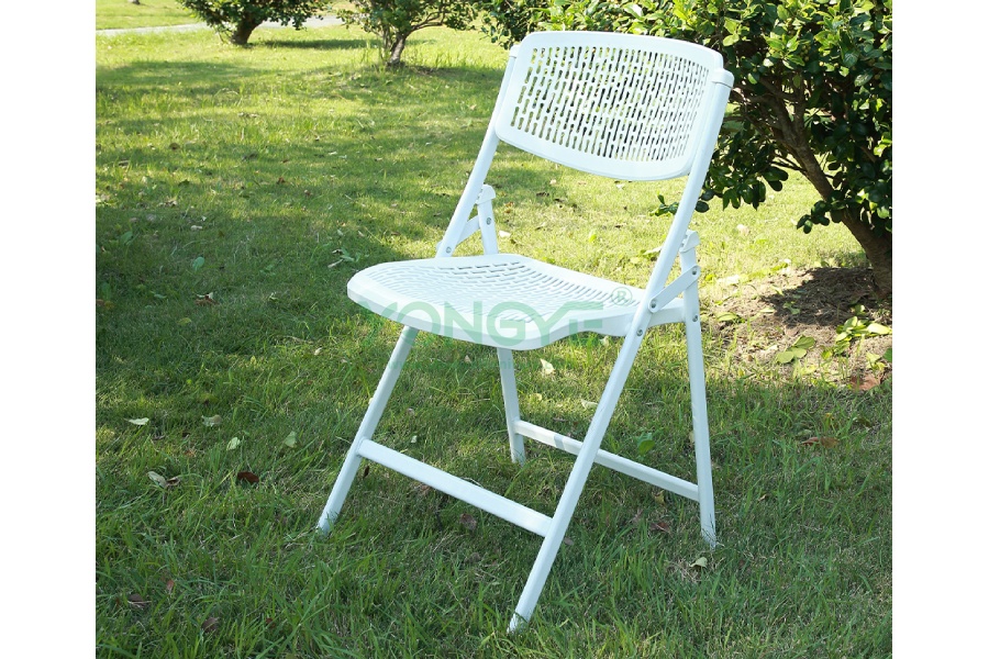 Mesh Vertical Leg Steel-plastic Folding Chair.png