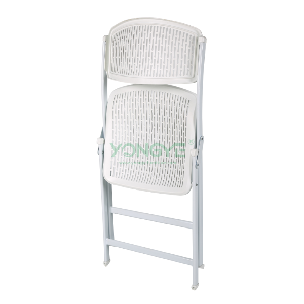 Folded Mesh Vertical Leg Steel-plastic Folding Chair1.png
