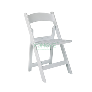 Foldable stackable wimbledom resin folding chair with slat seat