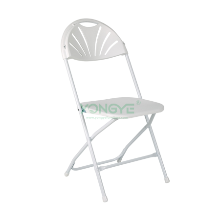 Lightweight foldable banquet office ploy fan back plastic folding chair