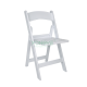 Foldable outdoor dinning events wood grain resin folding chair slat seat pad