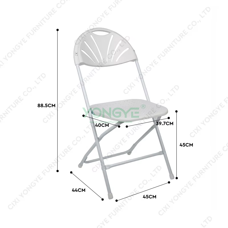 Size of Fan Back Steel & Plastic Folding ChairHoles On The Seat.jpg