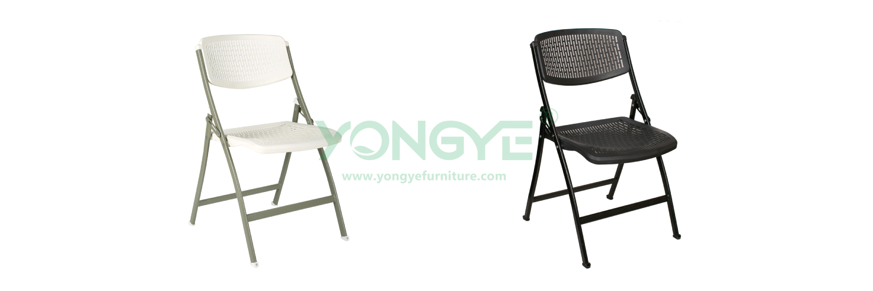 White Mesh blend leg steel plastic folding chair (1).png