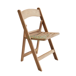 Foldable outdoor dinning events wood grain resin folding chair slat seat pad