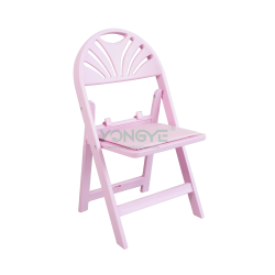 Lightweight colorful kids fan back resin folding chair with safety lock