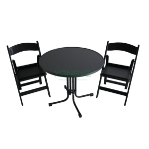 Foldable 60/70/80 short bar cocktail table and resin folding chair set