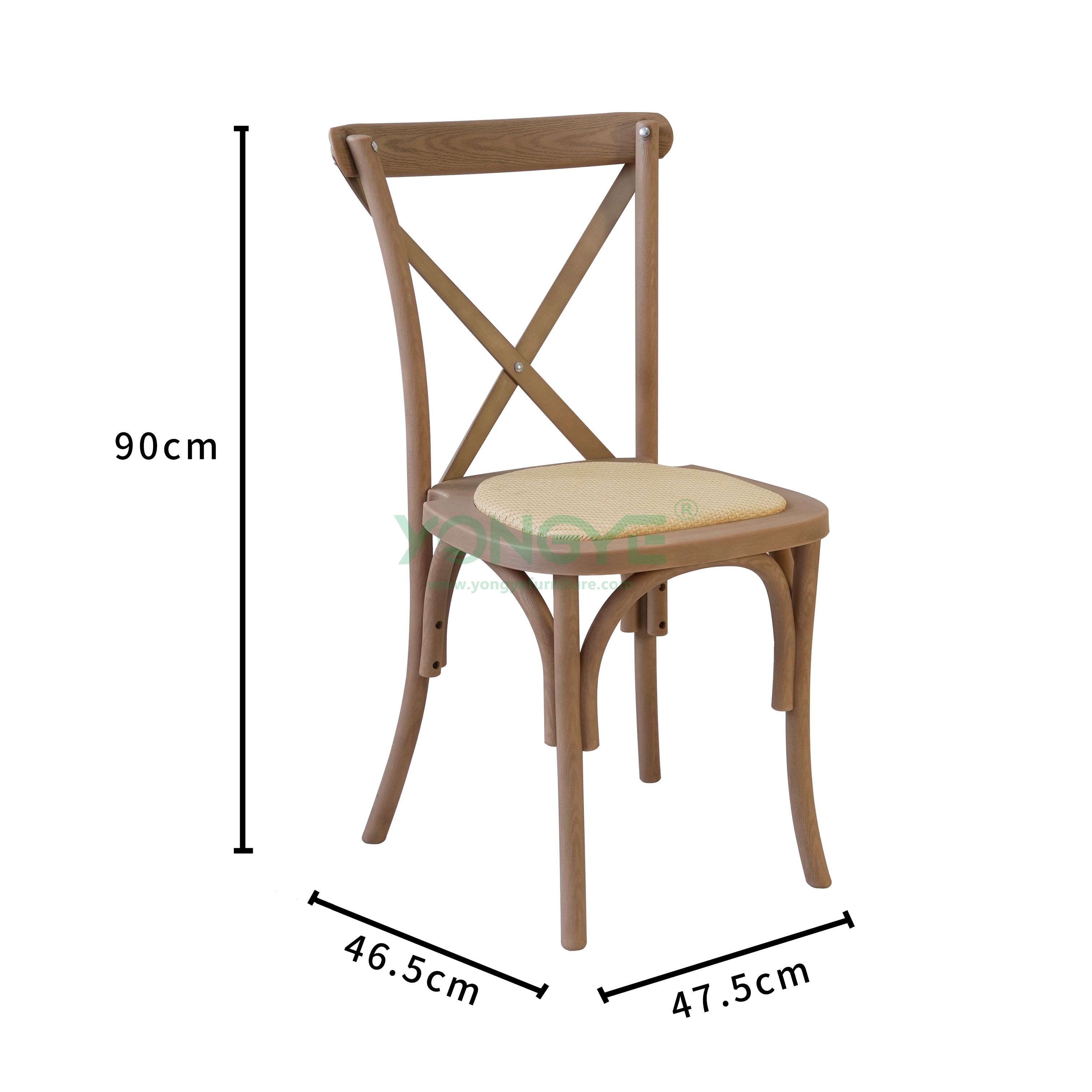 Size of Resin Cross Back Chair With Rattan Seat.png