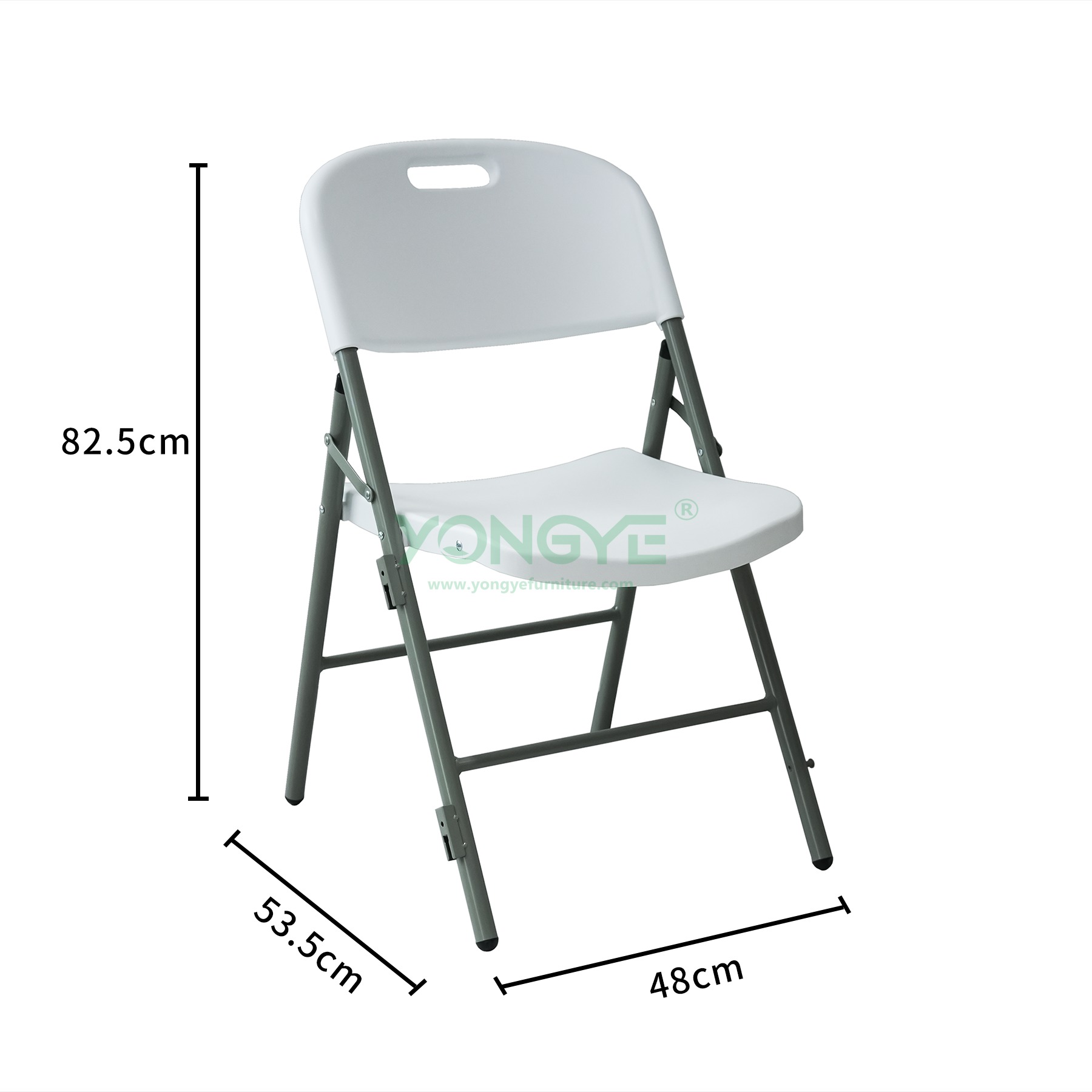 Size of INJECTION Plastic Steel folding Chair-Bigger Size.png