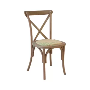 Banquet events dining stacking Resin Cross Back Chair With Rattan Seat